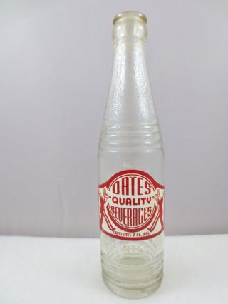 Vintage Glass Oates Quality Beverages Acl Soda Bottle Spencer W.  Va