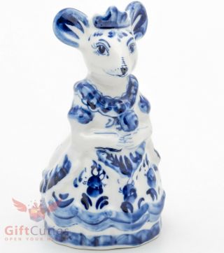 Gzhel Princess Mouse Rat Porcelain Figurine Гжель Symbol 2020 Year