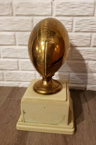 Vintage 16 In Tall Metal Brass Full Life Size Football Trophy Fantasy Champion