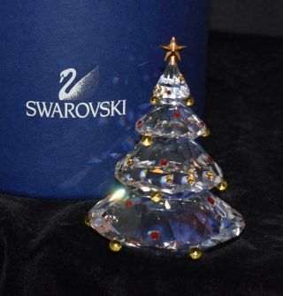 Swarovski Crystal Figurine - Jeweled Christmas Tree - 3.  5 " H - Mib