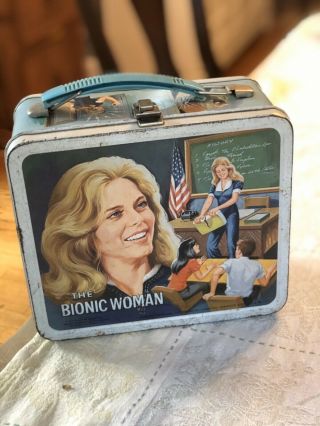 Vintage 1978 Metal Bionic Woman Lunchbox Aladdin Industries No Thermos