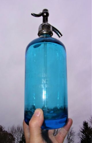 Blue Seltzer Water Bottle Pine Belt Beverage Co Farmingdale Nj - Cont.  26 Fl Oz