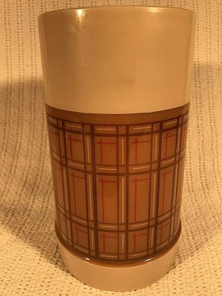 Vintage Aladdin Best Buy Thermos Bottle Plaid Brown No.  Wm4040 Pint Wide Mouth