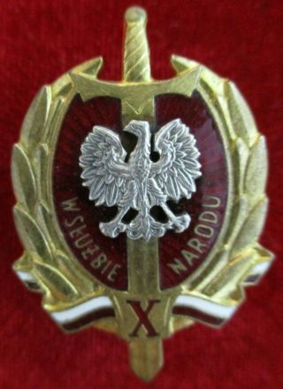 Poland Polish Case,  Doc 10 Years In The Service Of The Nation Badge Order Medal
