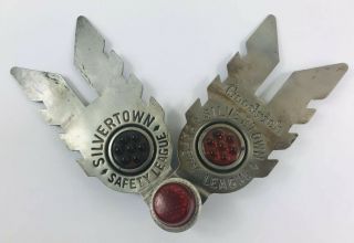 Goodrich Silvertown Safety League License Plate Toppers W/ All 3 Reflectors