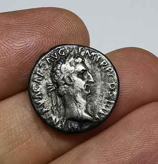 Scarce Ancient Roman Imperial Nerva 96 Ad Silver Denarius Coin Dark Tonig