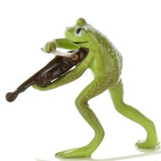 Hagen Renaker Frog Froggy Mountain Breakdown Fiddle Ceramic Figurine