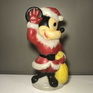 Vintage Lighted 15 " Empire Blow Mold Christmas Mickey Mouse Santa Claus Plastic
