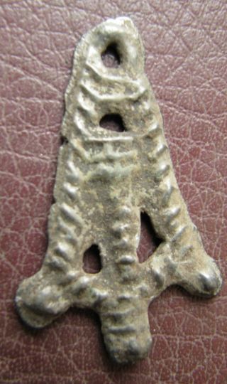 Authentic Ancient Lake Ladoga Viking Artifact Bronze Pendant Vv 3 - E