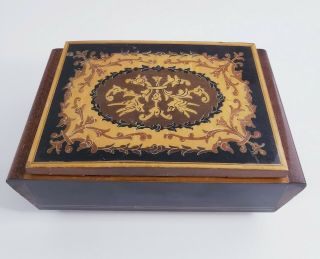 Reuge Swiss Jewelry Music Box Wood Plays Close To You As - Is Vintage 1977 Italy