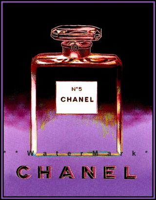 Fashion Perfume Chanel 5 Purple Vintage Poster Art Print Advert Us S/h