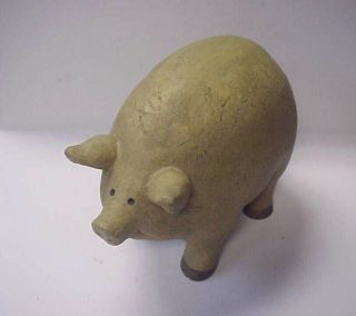 Vintage Paper Mache Folk Art Hand Made Pig