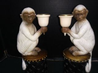 Monkey Candleholders By Mark Roberts,  12 " High
