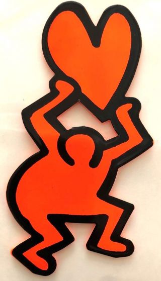 Keith Haring Heart Figure Printed On Steel Dayglow 1989 Package