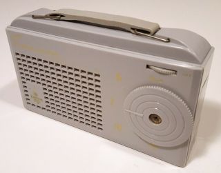 Emerson 856 Tube Transistor Ii Radio Portable Mini Vintage 1950s Gray Finish