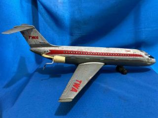 Old Vintage Battery Operated Twa Plane Toy From Japan 1960