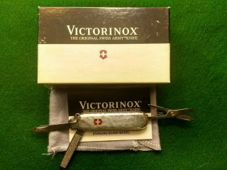 Vintage Sterling Silver Victorinox Swiss Army Pocket Knife With Box