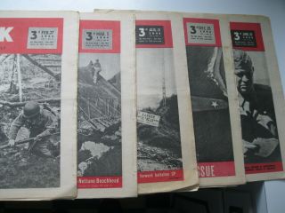 Yank Army Weekly Five Editions From 1942 & 1944 Ww Ii D Day Eisenhower & More