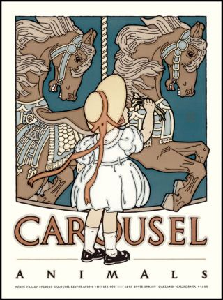 David Lance Goines 108 Carousel Animals Poster -