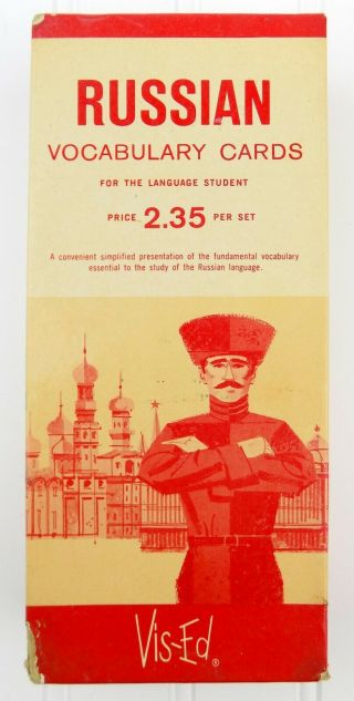 Vintage Russian Language Vocabulary Flash Cards By Vis - Ed