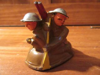 Vintage Barclay Manoil Wwii Lead Toy Soldiers Rowing In Raft - Tough Find 3