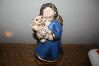 Bozner Engel Thun Ceramic Angel With Teddy Bear Figurine Adorable