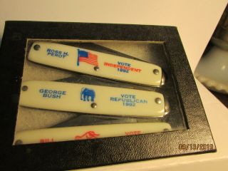 1992 Presidential Pocket Knife Set - Clinton,  Bush,  Perot - single blades - 2