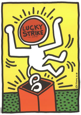 Keith Haring - Lucky Strike - 1984 Poster