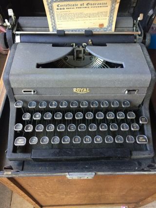 Black Vintage Royal Arrow Typewriter W/carrying Case