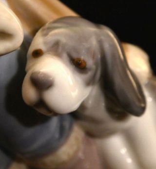 Lladro WINTER BOY,  DOG by Juan Huerta.  Bellflower Date 1983.  5220.  NO BOX. 3