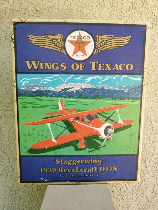 Ertl 1939 Beechcraft D - 17s Staggerwing Wings Of Texaco Airplane Die Cast 2004