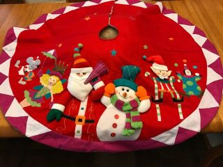 North Pole Trading Co Puffy Tree Skirt Colorful 25 " From Center To Outside Edge