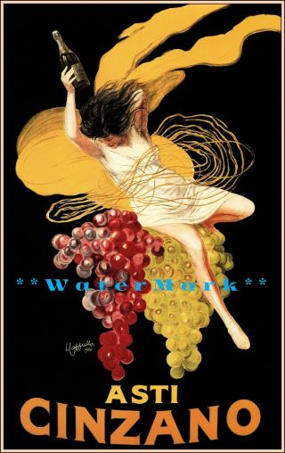 Asti Cinzano 1910 Vintage Poster Print Art Italian Wine Grape Retro Advertising