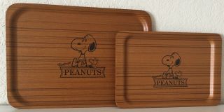 Snoopy & Woodstock Wooden Trays From Japan