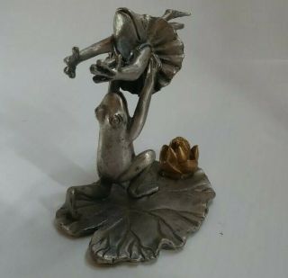 SPI 1993 Pewter Frog Figure Ballet Dancers Ballerina toad Dance Figurine Decor 3