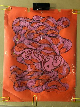 Vintage Blacklight Poster Ecstasy Psychedelic Trippy Pin Up 1960’s