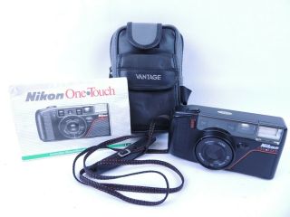 Vintage Nikon One Touch F2.  8 35mm Point & Shoot Macro Film Camera Vg