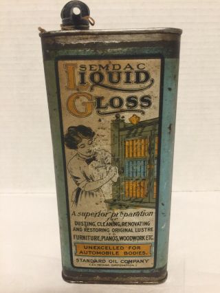 Semdac Liquid Gloss Standard Oil Can 1920 