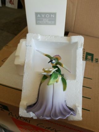 Avon 2000 Hummingbird And Flower Porcelain Bell Collectible