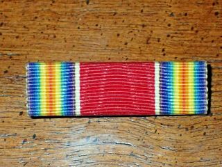 Ww2 Us Army Usaaf World War Two Victory Medal Ribbon Pin - Back &