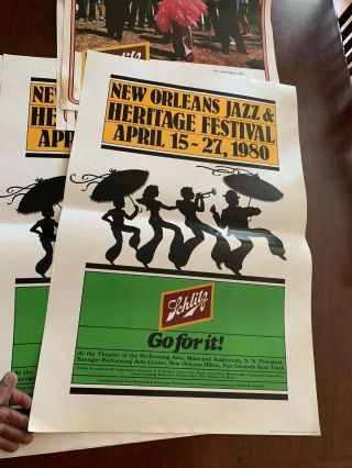 Rare 1980 Orleans Jazz Heritage Festival Poster Schlitz Promo Nos Fest