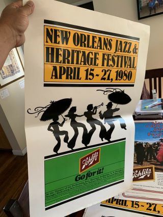 Rare 1980 Orleans Jazz Heritage Festival Poster Schlitz Promo NOS Fest 3