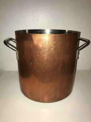 Vintage Huge Scavullo Legion Utensils Lined Copper Pot 10 1/2 " Tall