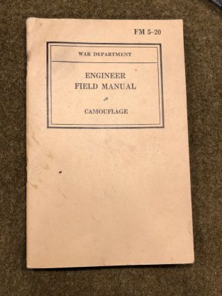 Ww2 1940 Us Army Military Engineer Field How To Booklet Camouflage Tents Roads