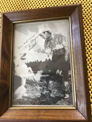 Roy Rogers & Trigger Happy Trails 1940’s Rare Flag Banner,  Photo Roy & Bullet. 2