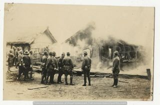 Wwii Japanese Photo: Army Soldiers Burning Home,  China War