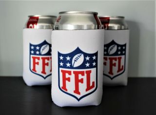 3x Fantasy Football League Beer Can Holder Cooler Draft Day Party Ffl Set Of 3
