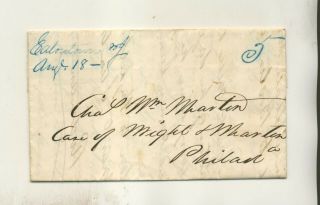 1846 Eatontown Nj To Charles William Martin Philadelphia Stmpls Ltr Cvr