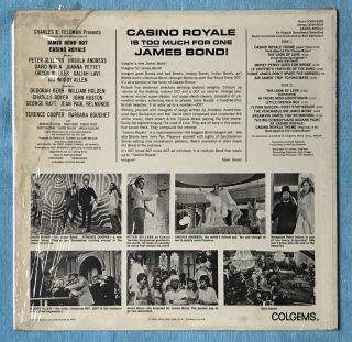 CASINO ROYALE JAMES BOND 007 1967 SOUNDTRACK COLGEMS RECORDS LP SHRINK 2