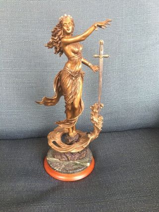 Franklin " The Lady Of The Lake " Bronze Sculpture Figure By Emily Kaufman